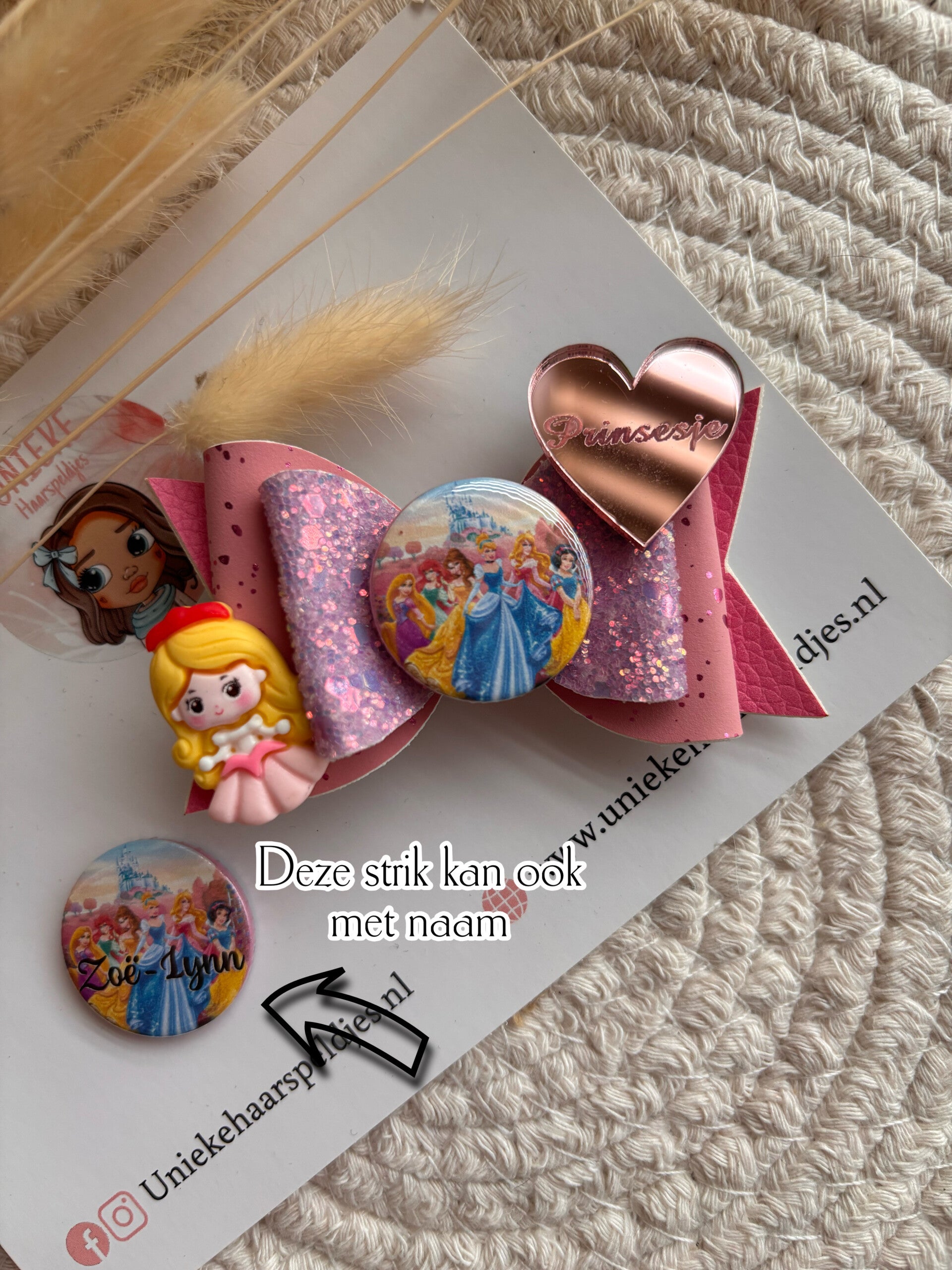 Disney prinsessen strik met of zonder naam