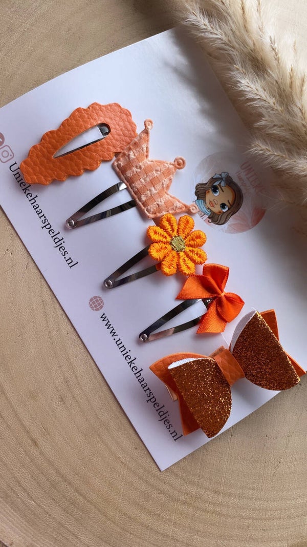 Gratis setje haarspeldjes Koningsdag ook verkrijgbaar in Antislip