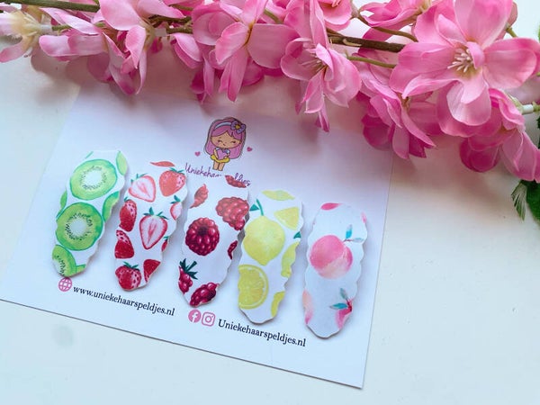 Setje fruit haarspeldjes