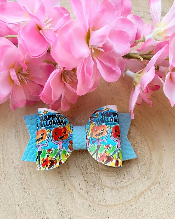 Halloween blauw met gekleurde lichtjes