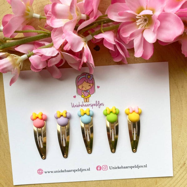 Setje minnie mouse haarspeldjes