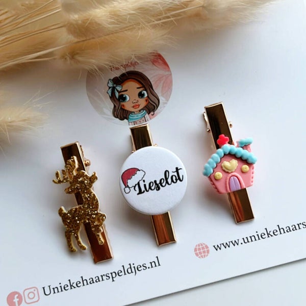 Kerst setje goudkleurig met naam