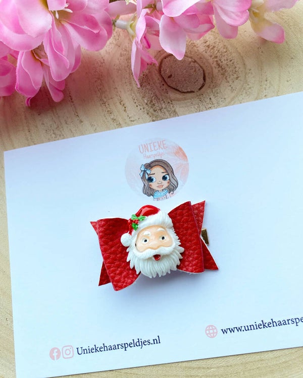 Kerst strik rood met kerstman
