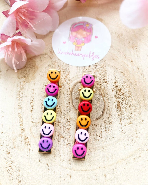 Smiley hairclips setje van 2