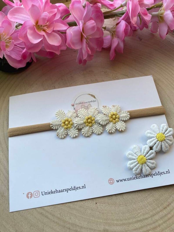 Haarbandje flower en speldje