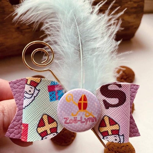 Pastel sinterklaas strik met naam