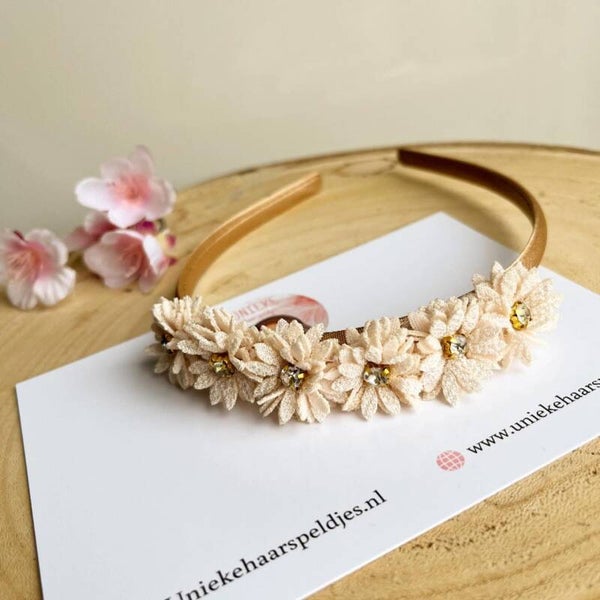 Prachtige diadeem beige