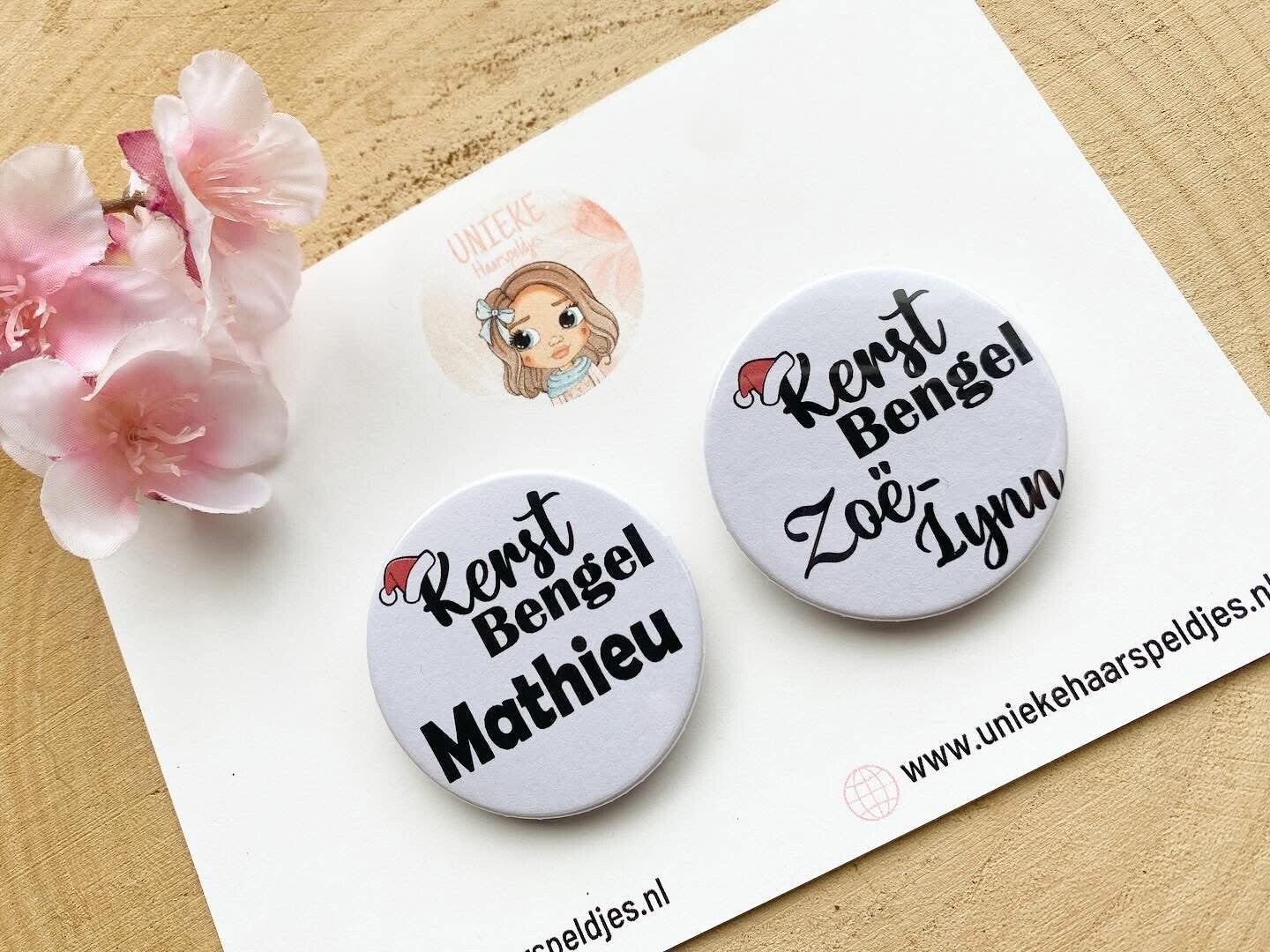 Kerst bengel broche met naam