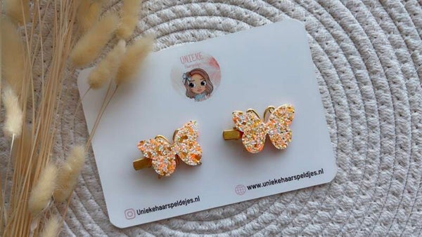 Oranje vlinders setje van 2