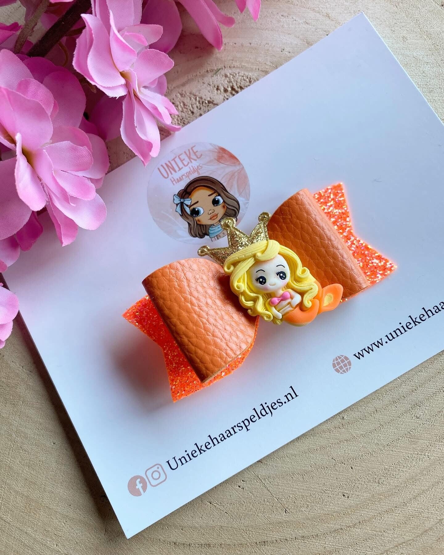 Oranje zeemeermin koningsdag strik