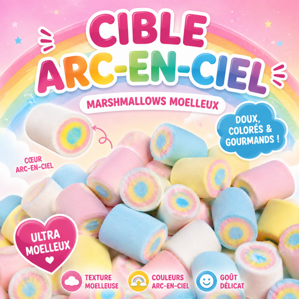 Cible arc-en-ciel Marshmallows