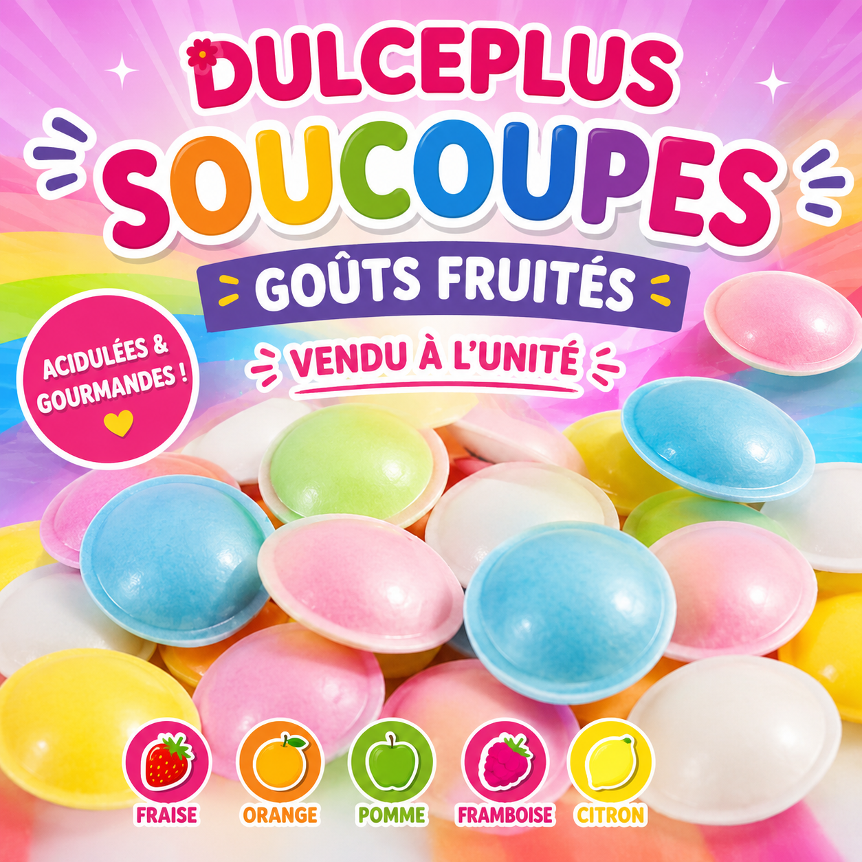 Soucoupes aux goûts fruités