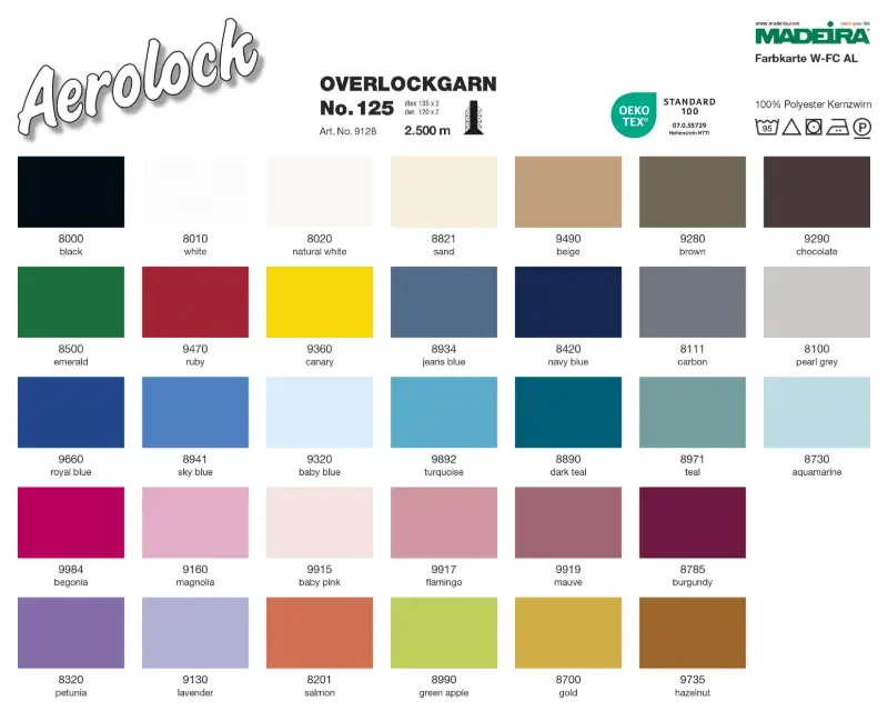 Madeira Aerolock Farbkarte