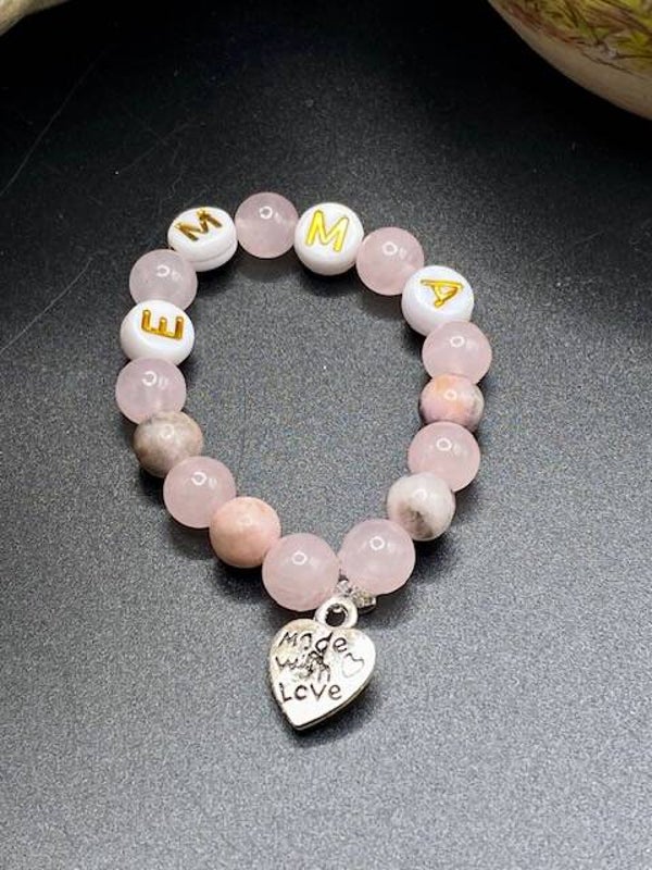 Armband EMMA (Jaspis und Rosenquarz)