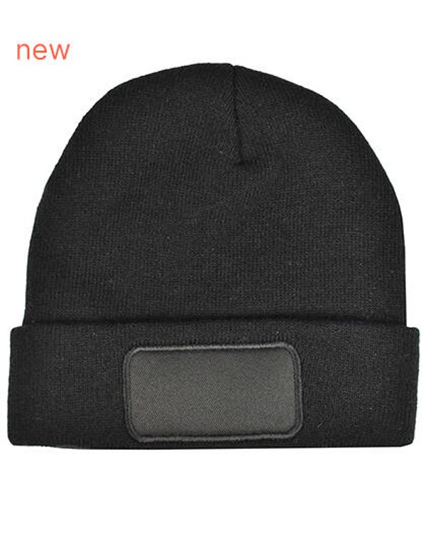 Knitted Hat With Patch