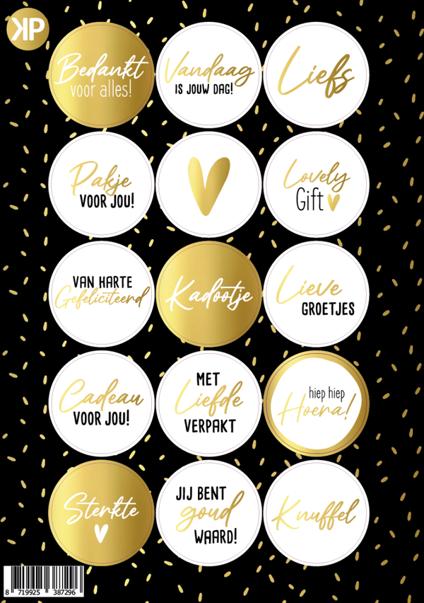Stickervel 'goud/zwart' | goudfolie