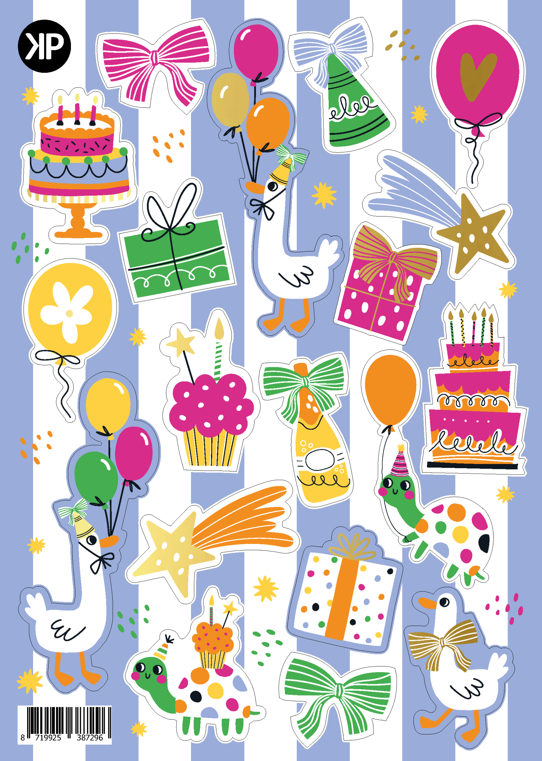Stickervel 'party'
