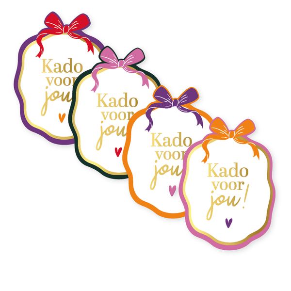 Stickers - Kado voor jou (ovaal + strikje)