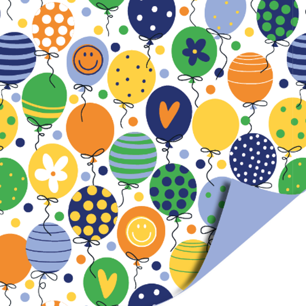 Cadeaupapier 'kids ballon blauw'