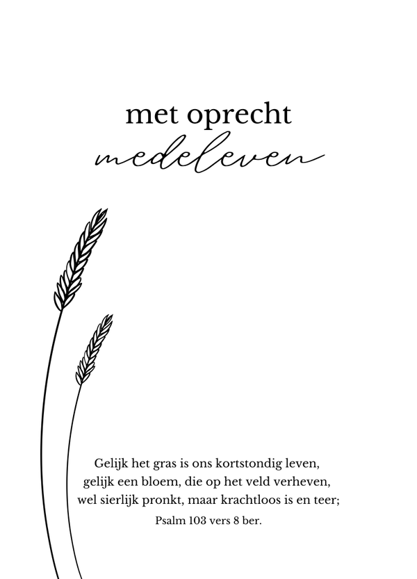 Condoleance - gelijk het gras...