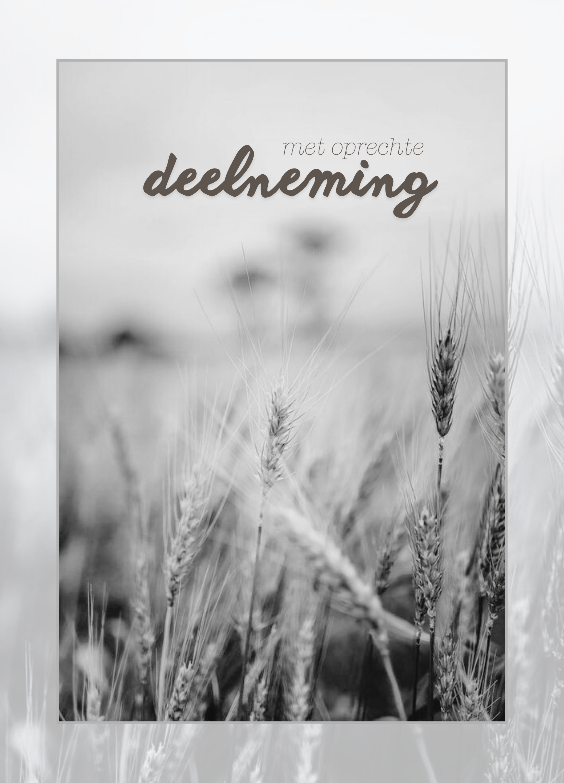 Condoleance - korenhalm zwart wit