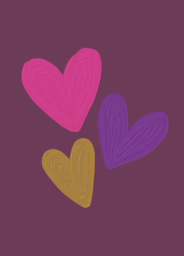 Blanco - hartjes paars