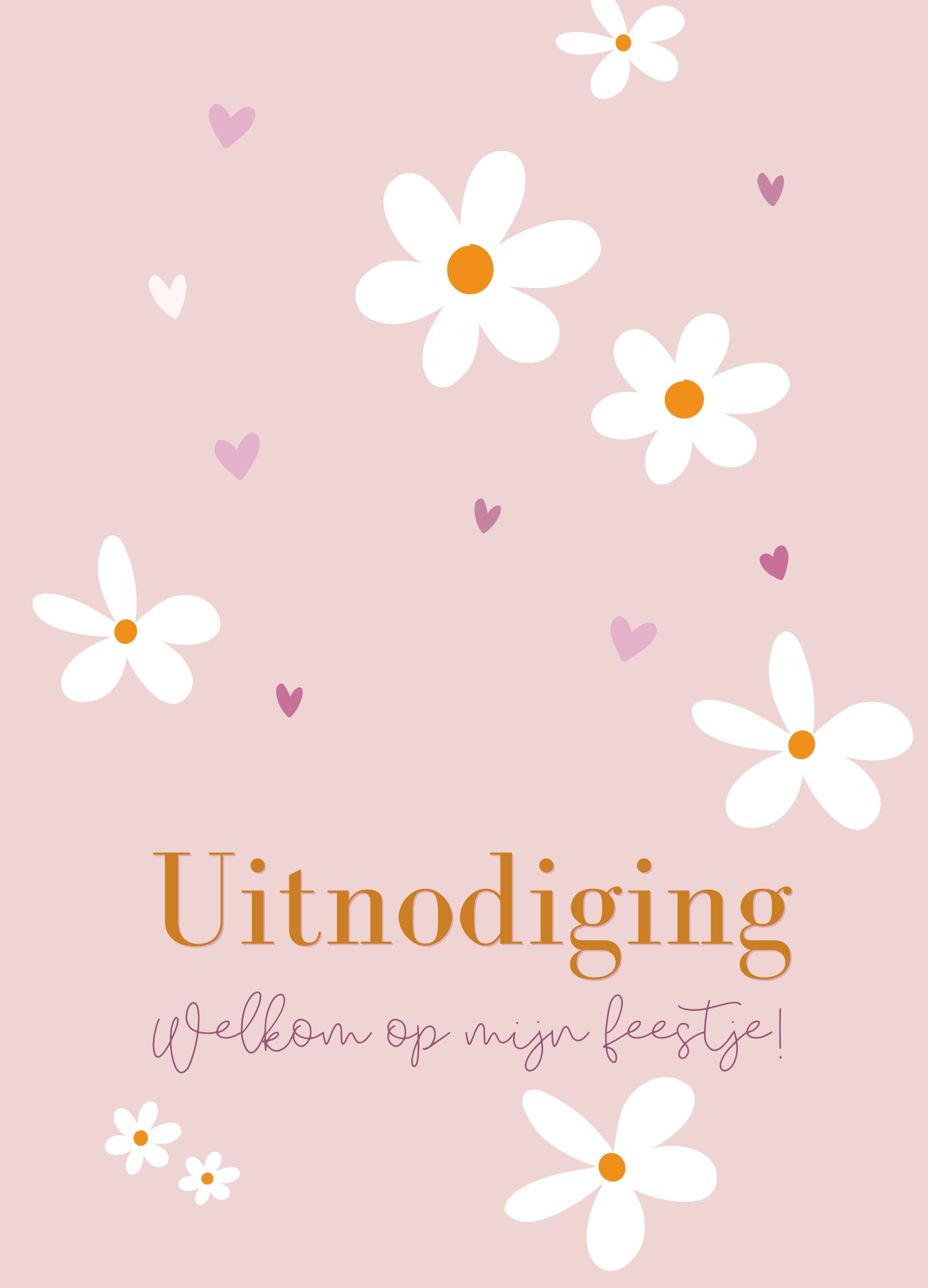 Kinderfeestje - roze bloemetjes & hartjes