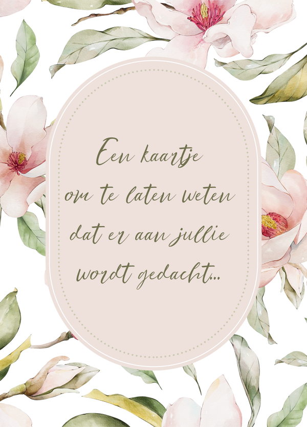 Een kaartje om te laten weten -