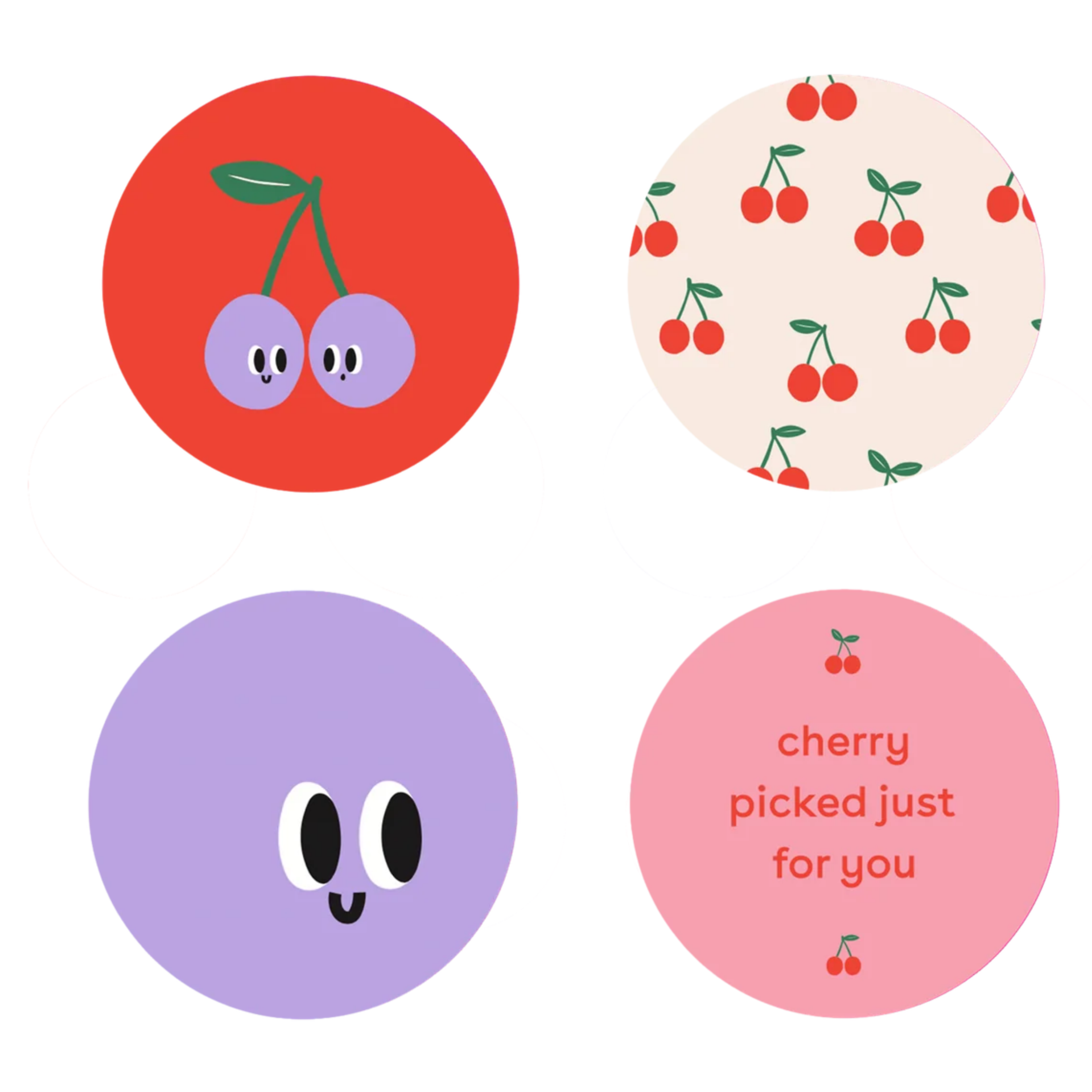 Sticker - kersjes (4 stuks)