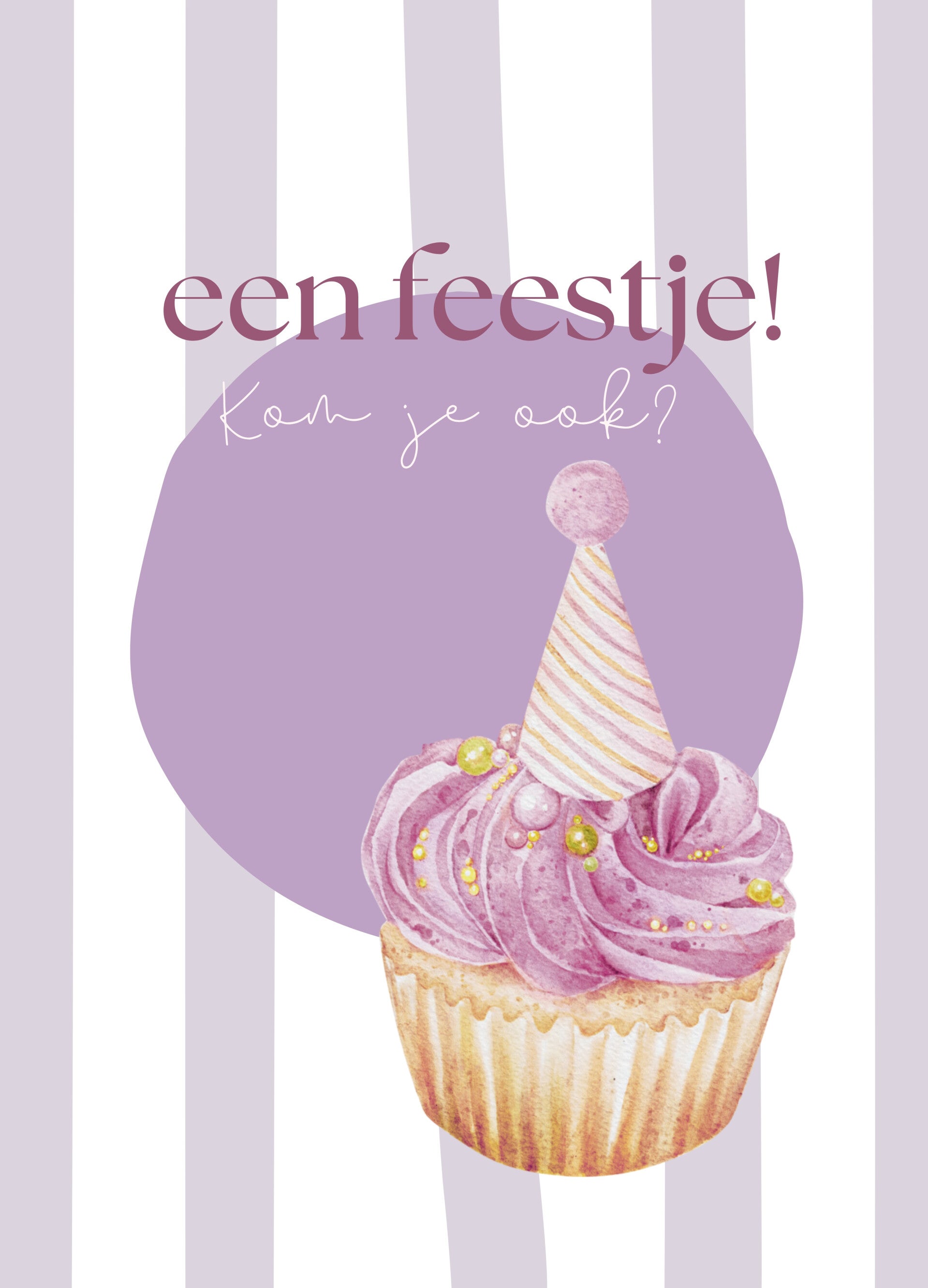 Kinderfeestje - Paars & Cupcake