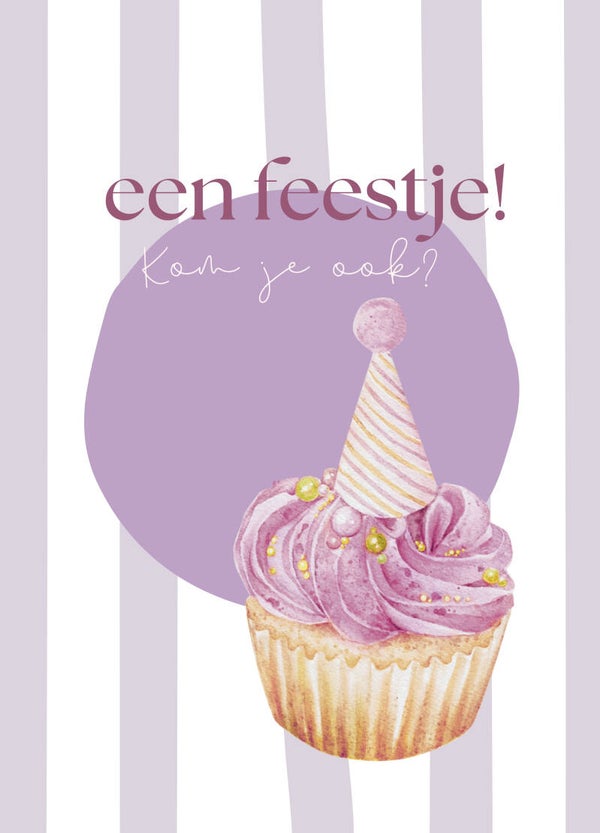 Kinderfeestje - Paars & Cupcake