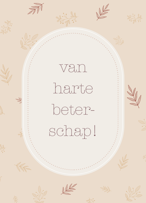 Van harte beterschap - ovaal