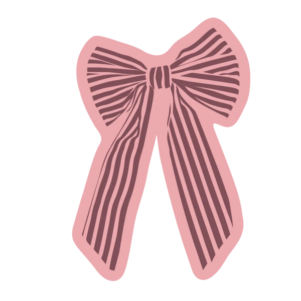 Sticker - grote strik roze (4 stuks)