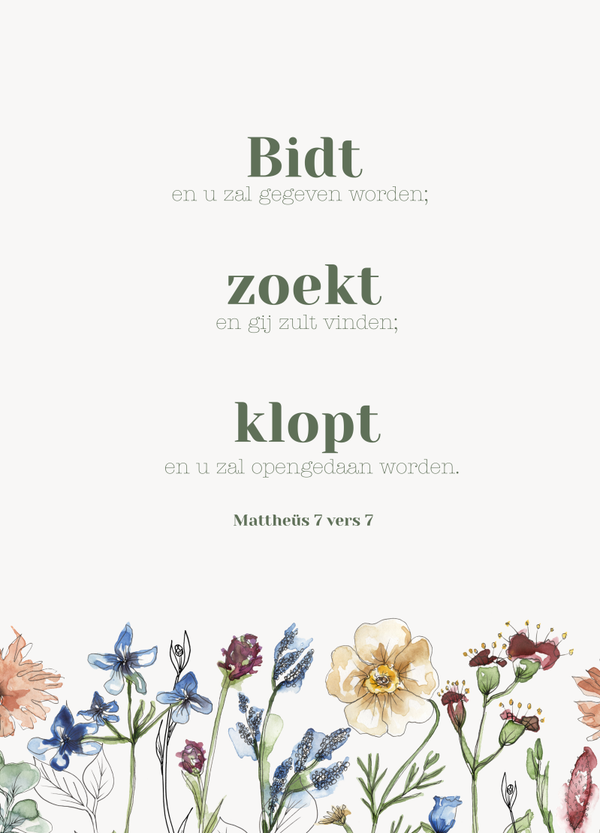 Christelijk - Bidt, zoekt, klopt (Matth. 7:7)