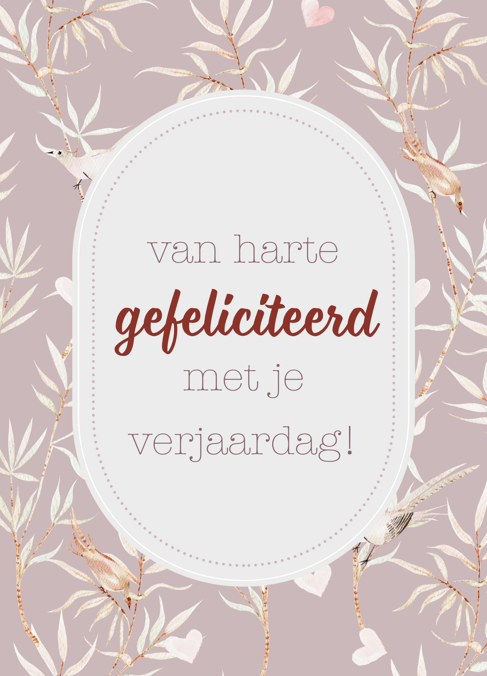 Roze bloemen - ovaal