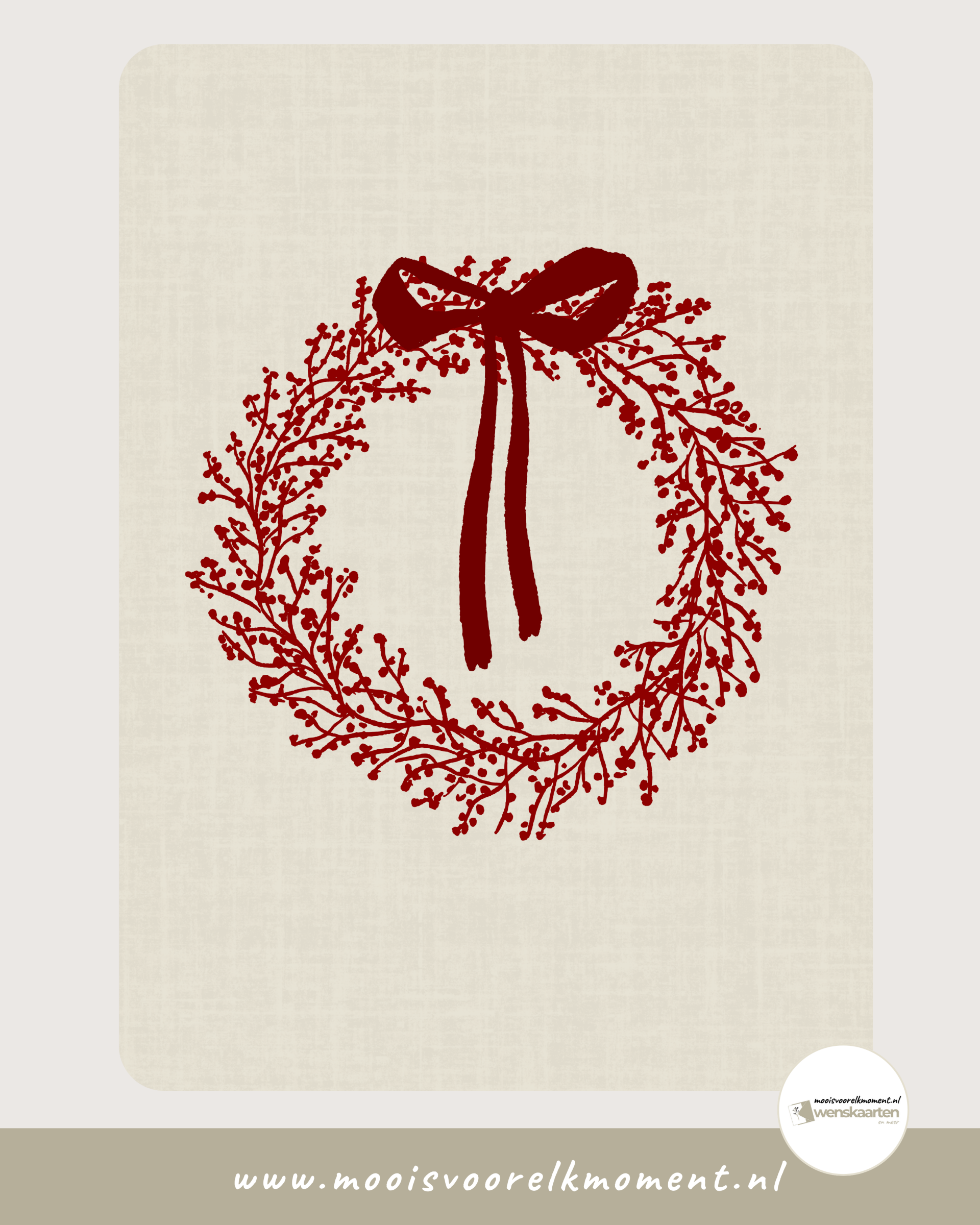 Kerst - blanco rode krans