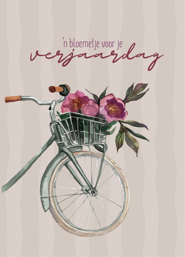 Felicitatie - bloemenfiets