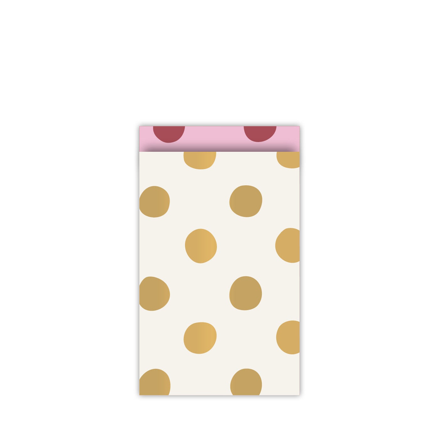 Cadeauzakje pretty polcadot goud | 12x19cm (5 stuks)