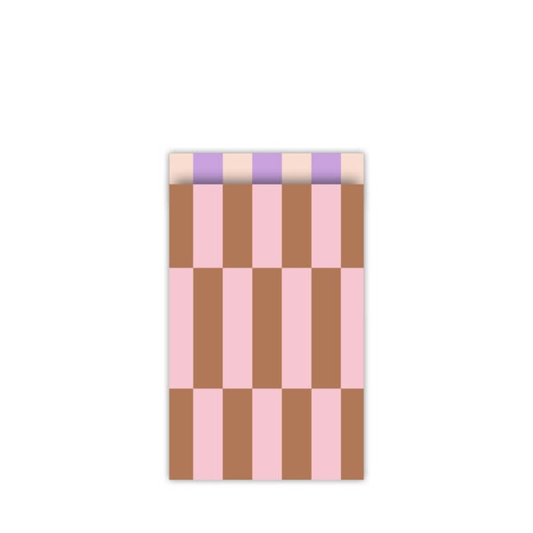 Cadeauzakje colour blocking duotone roze bruin | 12x19cm (5 stuks)