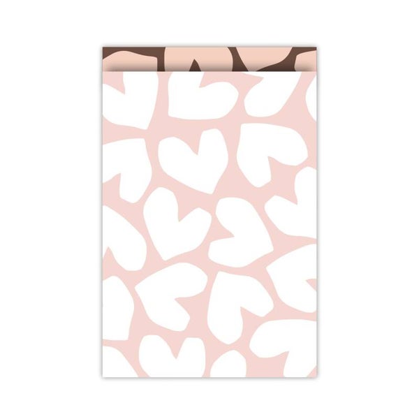 Cadeauzakje hartjes groot lichtroze | 17x25cm (5 stuks)