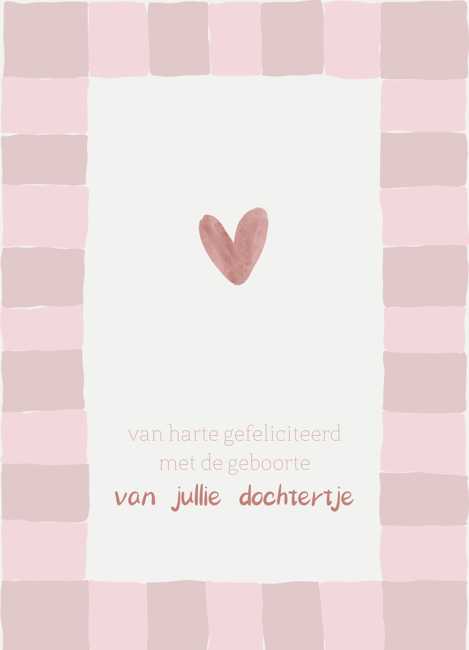 Geboorte - dochtertje - roze geblokt
