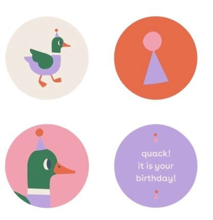 Sticker - eenden - groot (4 stuks)