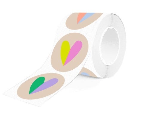 Sticker - duo hearts - groot (4 stuks)