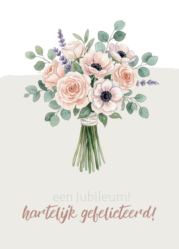 Jubileum - boeket pastel