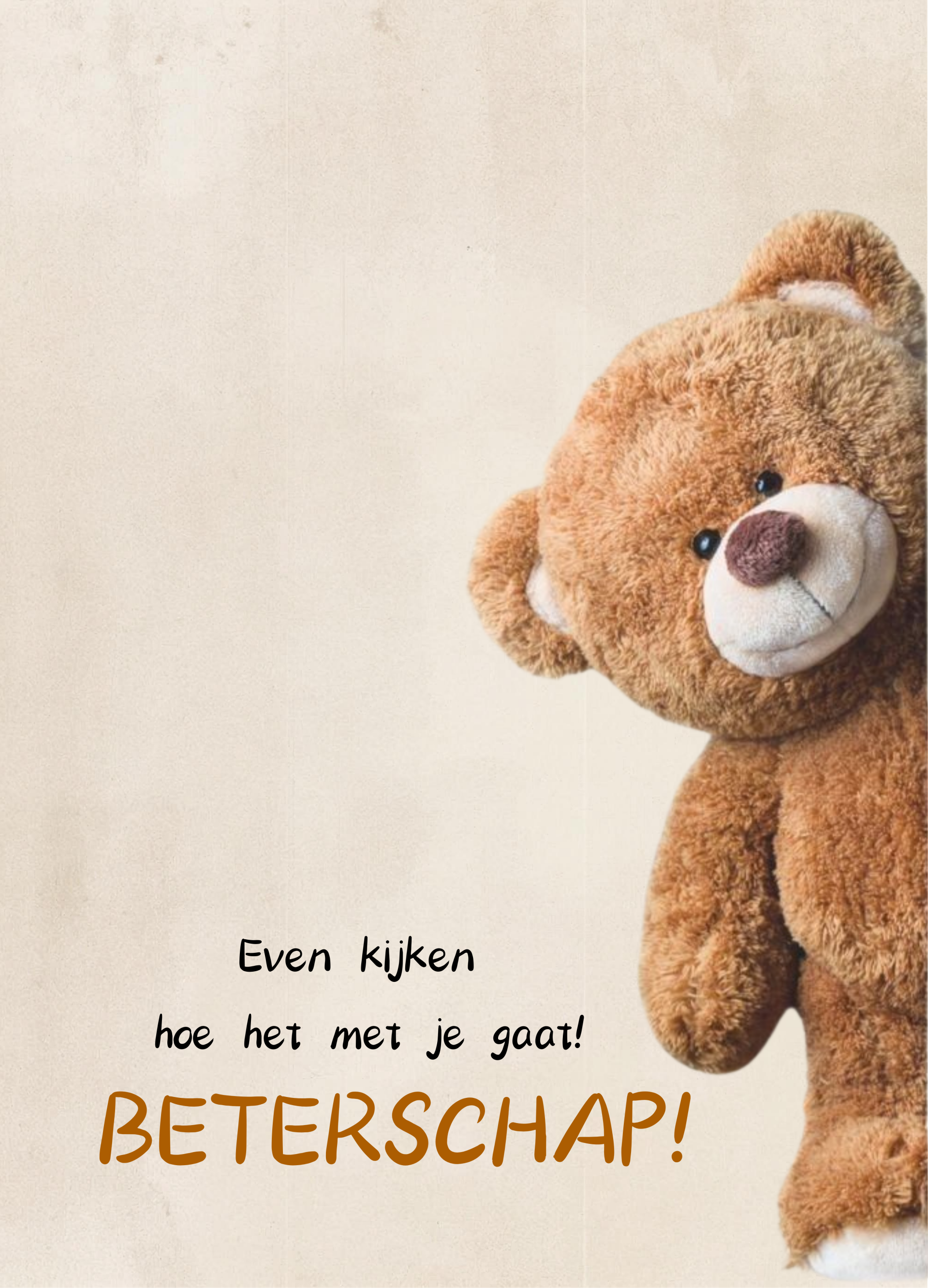 Beterschap - beer - even kijken hoe het met je gaat