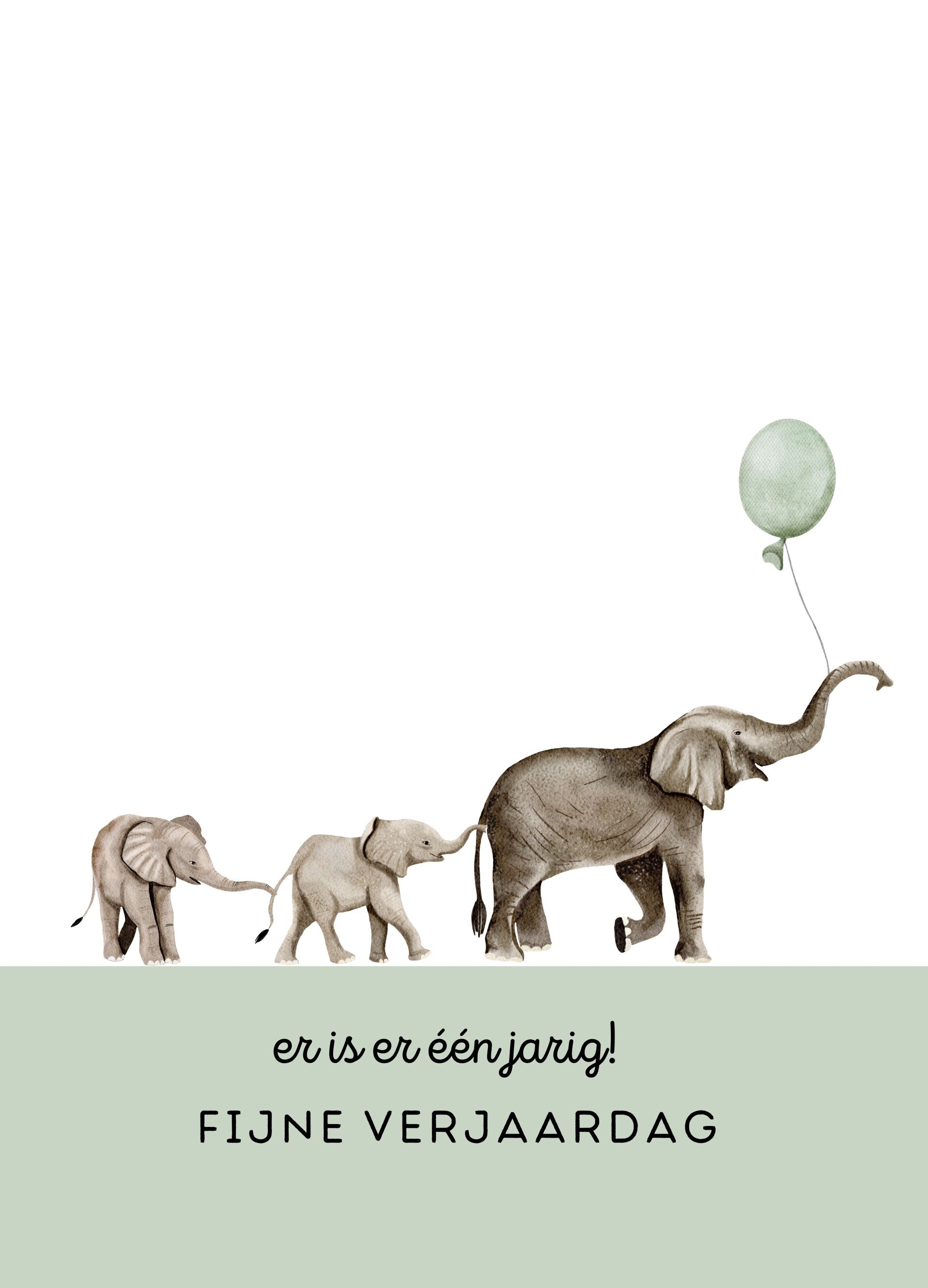 Fijne verjaardag - 3 olifanten