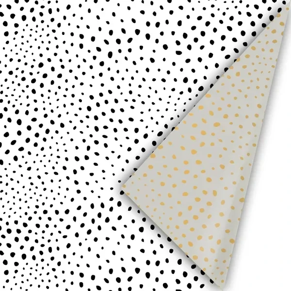 Cadeaupapier 'flocks wit/grijs'