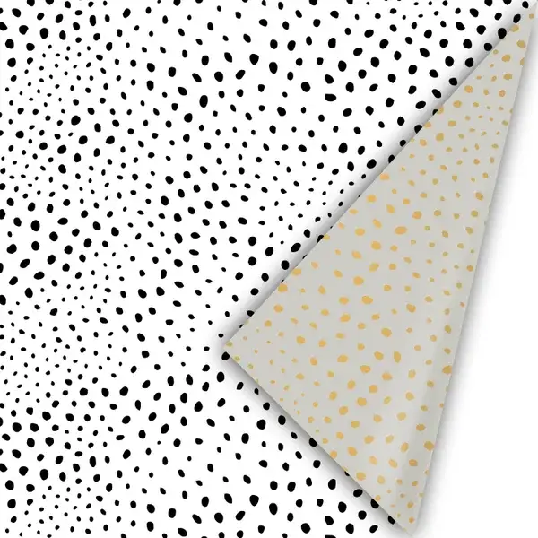 Cadeaupapier 'flocks wit/grijs'