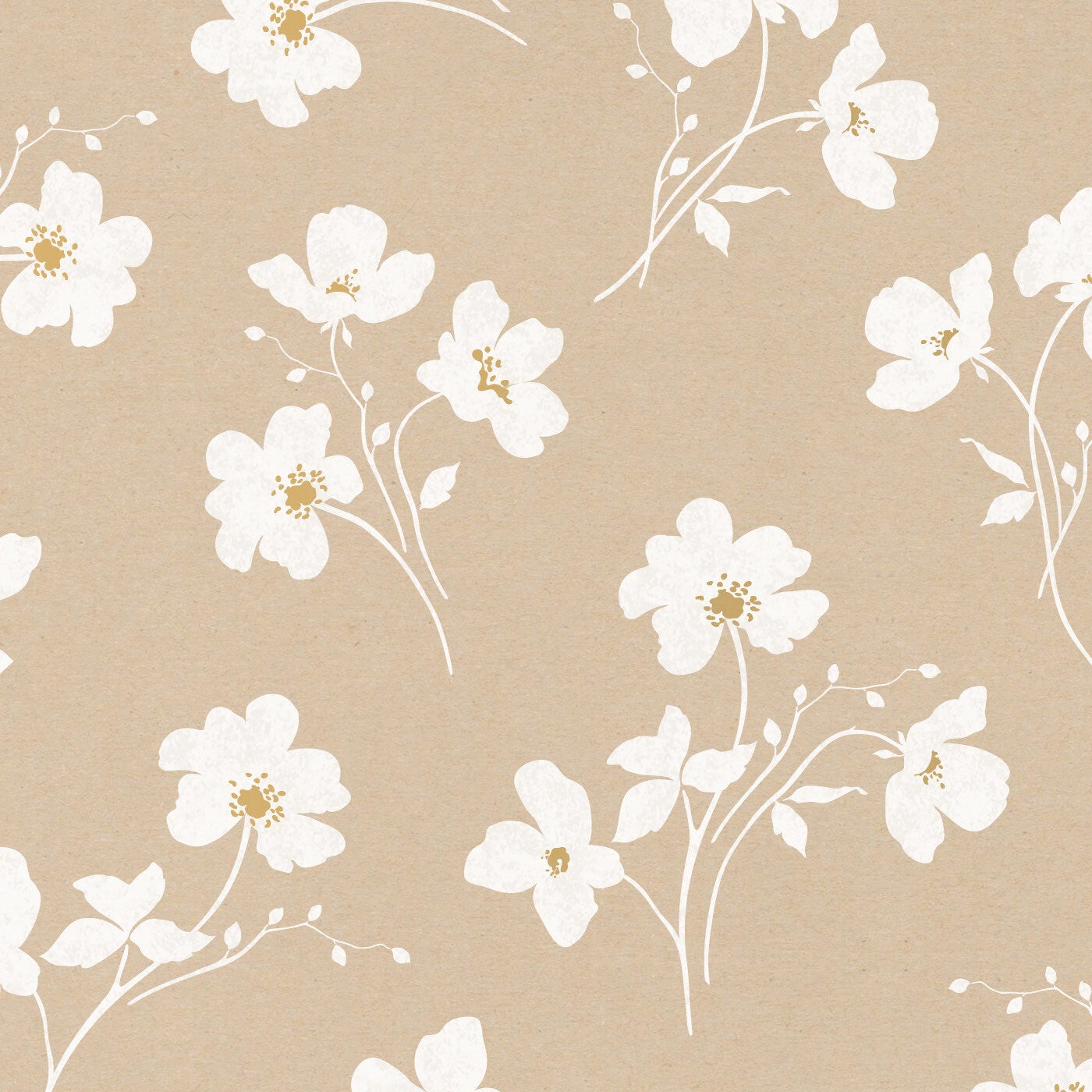 Cadeaupapier 'Flowers kraft'