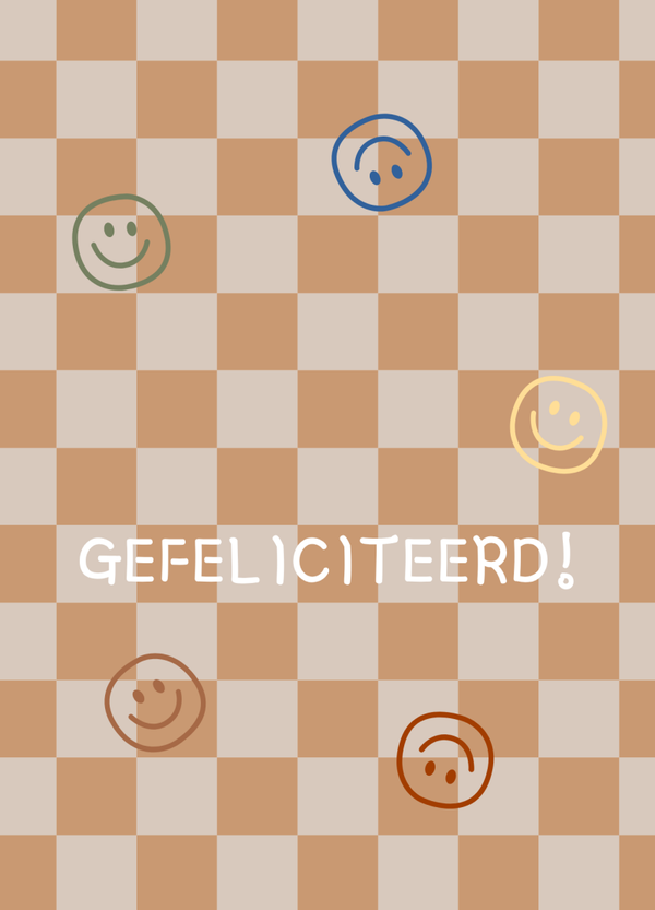 Felicitatie - blok & smiley